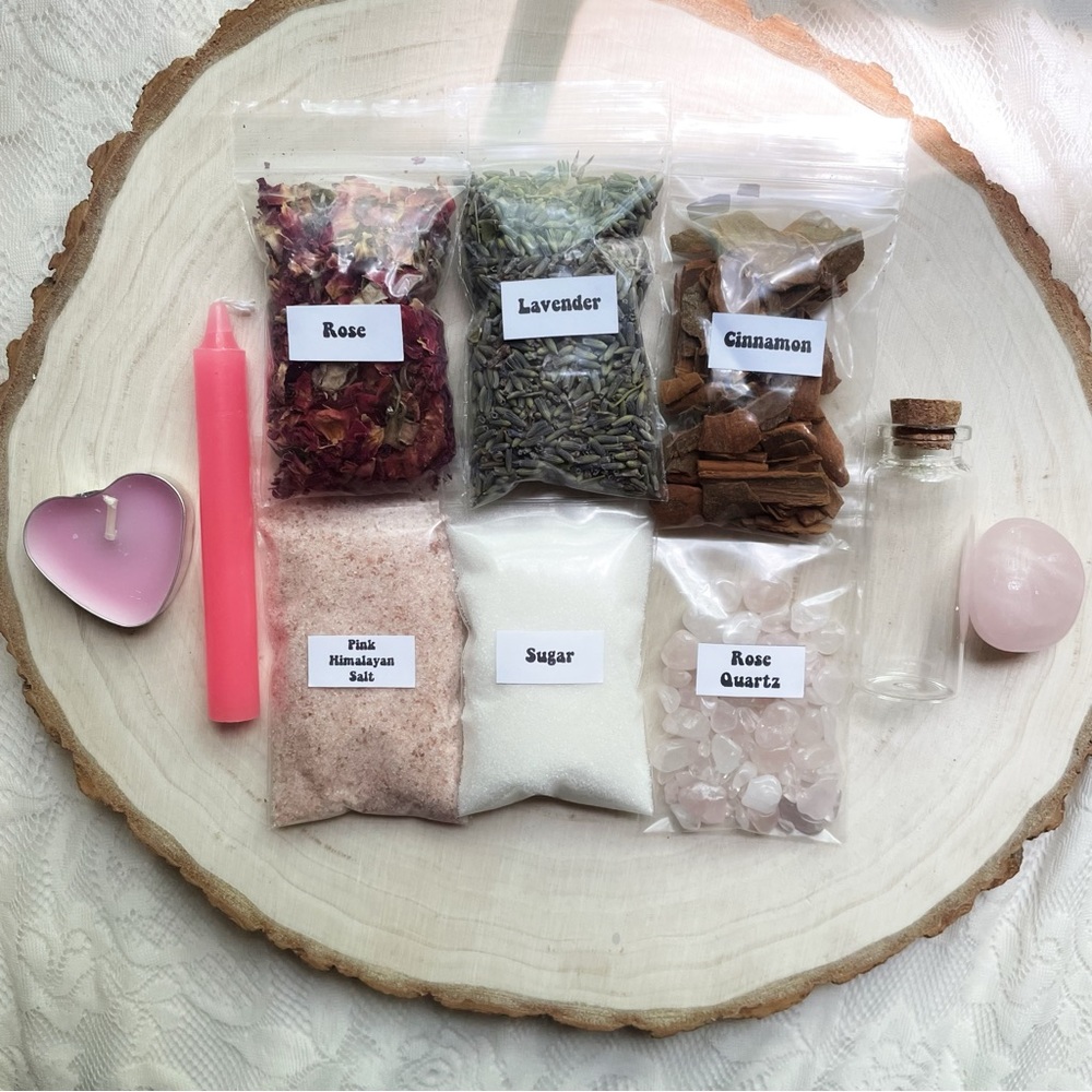 Large Love Spell Kit Herbs Crystals Candles Spell Magic Witchcraft Wiccan